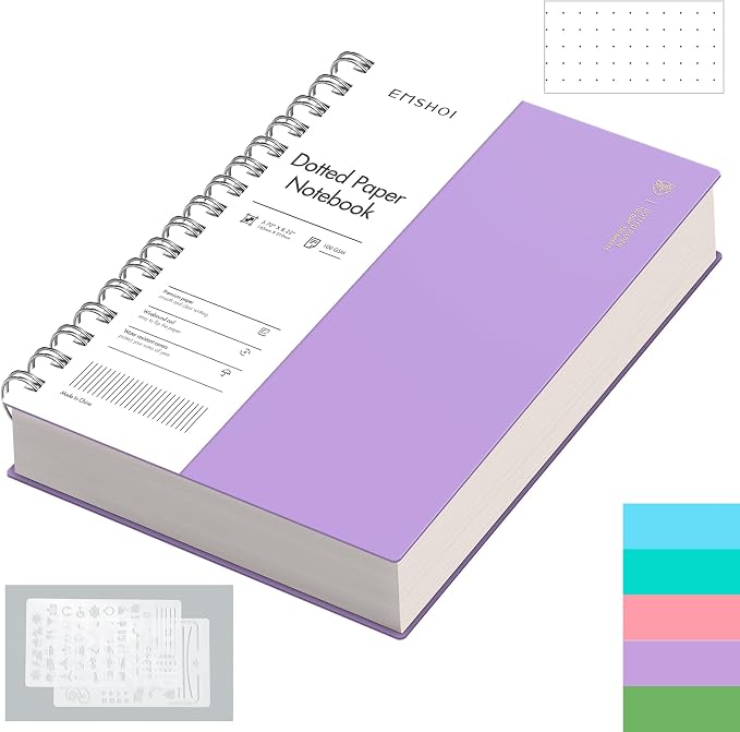 EMSHOI A5 Spiral Notebook Bullet Dotted journal, Small 5.7" X 8.22", 300 by EMSHOI