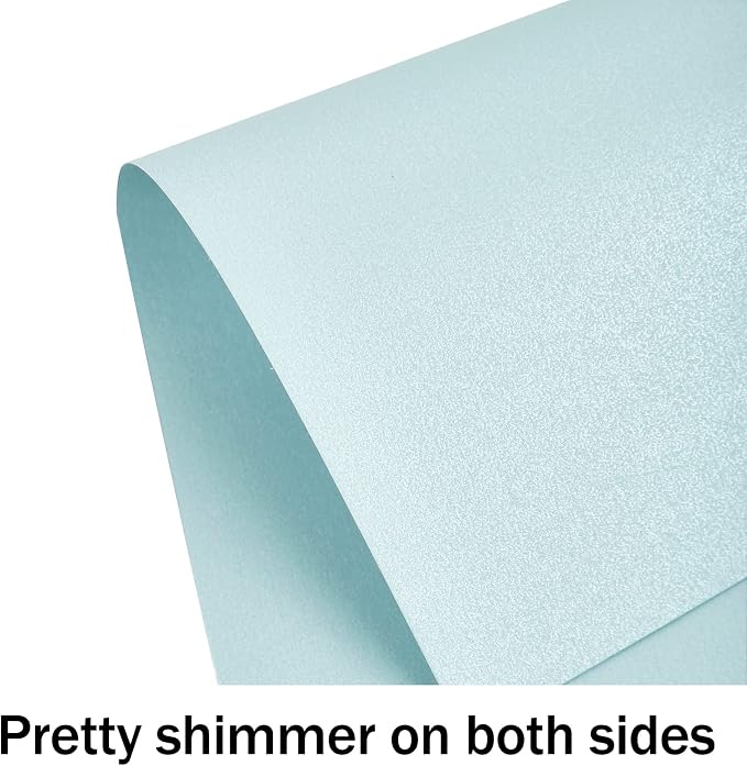 24 Sheets Blue Shimmer Cardstock 8.5 x 11 Metallic Paper, Goefun 80lb Card - Image 3