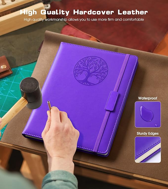 Biuwory Lined Journal Notebook for Women Men, 256 Pages A4 Large Hardcover - Image 3