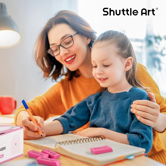 Pink Erasers, Shuttle Art 120 Pack Pink Erasers Bulk - Image 6