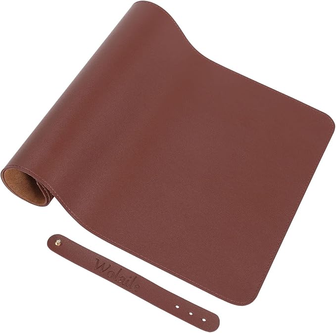 Wolaile PU Leather Desk Pad Blotter 27x13 inches, Non-Slip Base Waterproof - Image 7