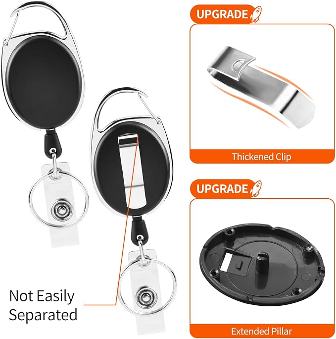 2 Pack ID Badge Holder, Badge Holder Retractable Clip - Image 2