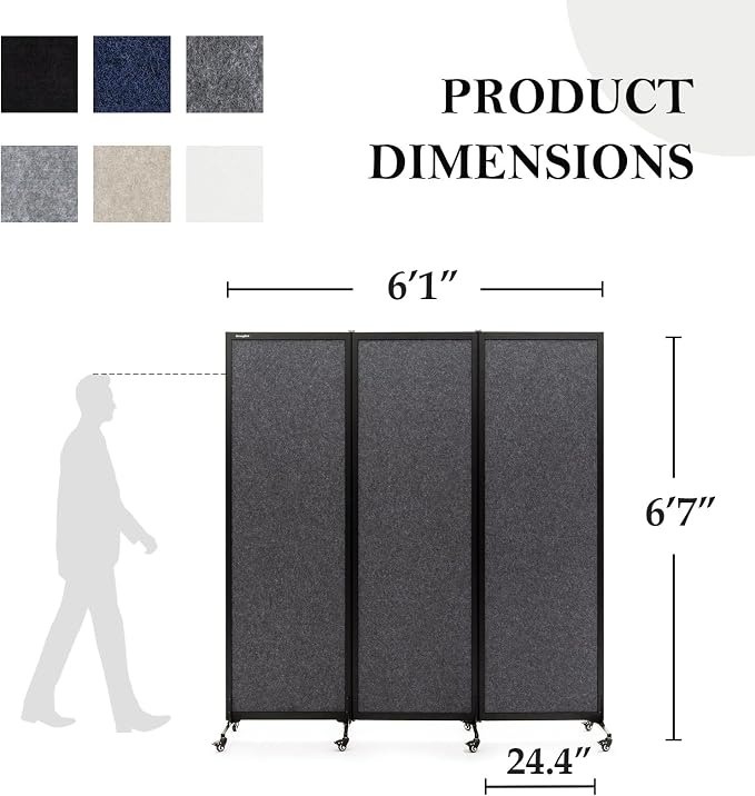 Upgrade Version Room Partition and Divider, Freestanding Rolling Dividers - Image 2