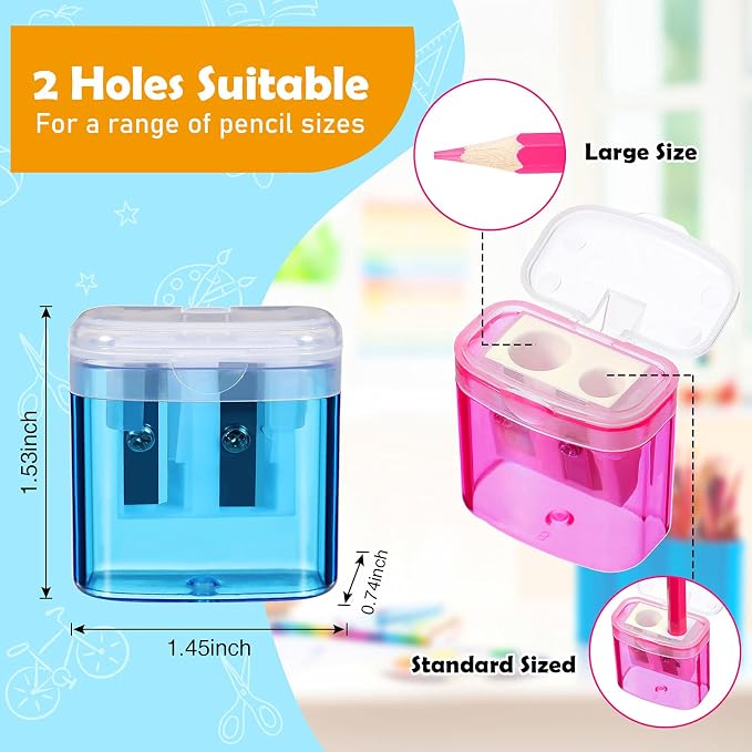 Teling 660 Pcs Manual Pencil Sharpeners Bulk Handheld Dual Holes Pencil - Image 2