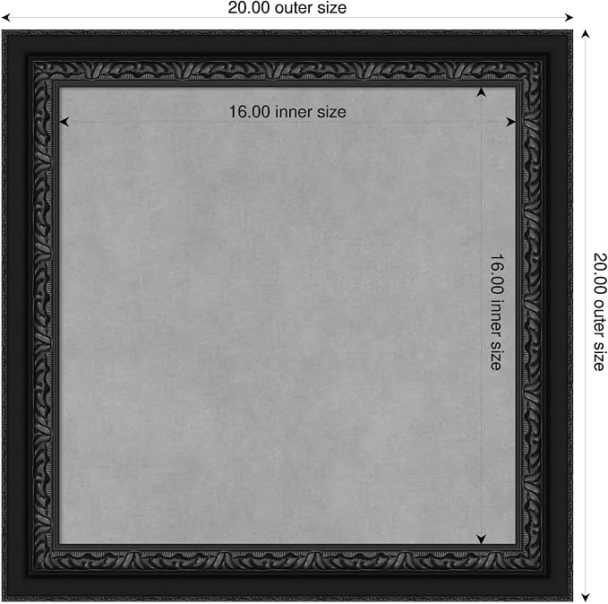 Amanti Art Black Framed Magnetic Board 20x20 Small Vision Board - Image 2