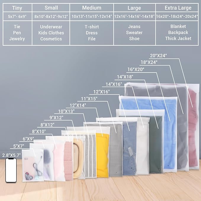 Svaldo Clothes Packaging Bags for Shipping, Thick Plastic Apparel Bag 3 Mil - Image 3