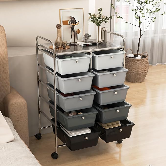 GLACER 10 Drawer Rolling Cart, Storage Cart - Image 9