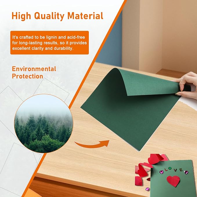28 Sheets Dark Green Cardstock 8.5 x 11 Craft Paper, 92lb Premium Christmas - Image 5