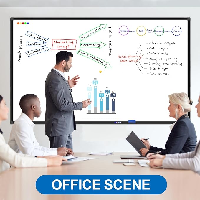 H-Qprobd 6'x4' Large Magnetic White Board Dry Erase Whiteboard - Image 6