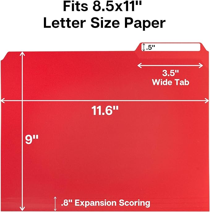 Dunwell Plastic Colored File Folders, 1/3 Tab Filing Folders - Image 5