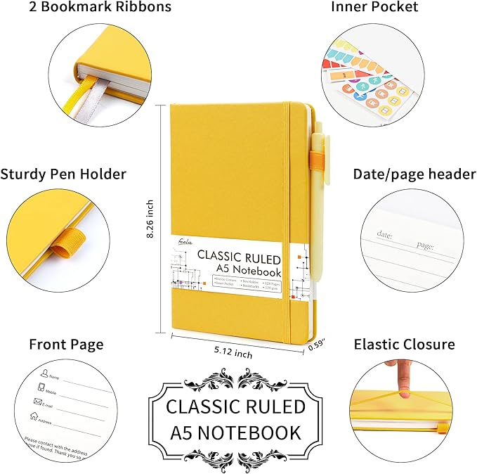 feela 18 Pack Journal Notebook for Work, Business Notebook Bulk Hardcover Lined - Image 2