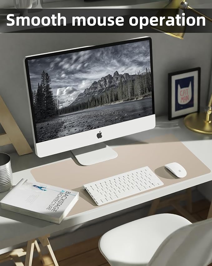 Small Desk Mat, Leather Desk Pad Protector, Desk Mouse pad, Office Desk mat - Image 4