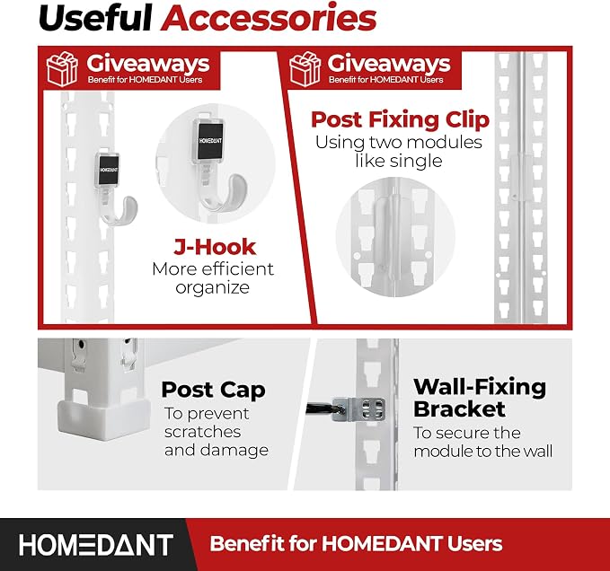 HOMEDANT 47.7" W Deep 5 Tier Heavy Duty Garage Shelving Adjustable Metal Rack - Image 6