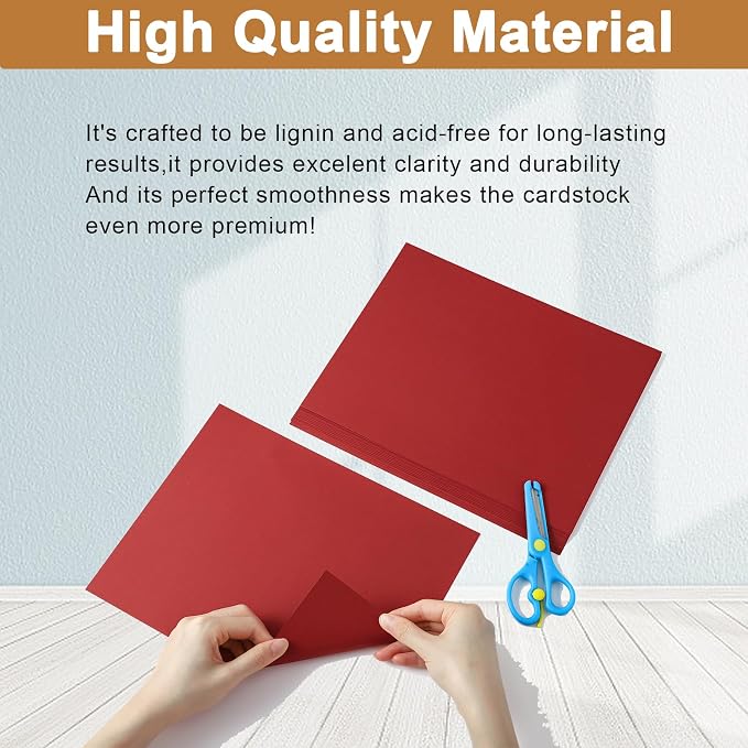 Silunkia 120 Sheets Dark Red Cardstock 8.5 x 11 Craft Paper, 92lb Christmas Red - Image 4
