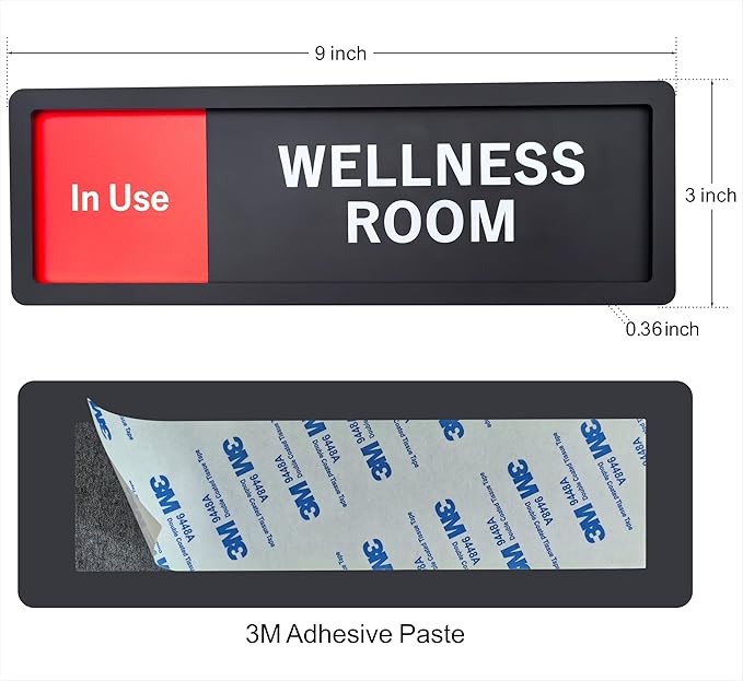 Wellness Room Sign – Privacy In Use / Available Slide Switch Sign, Premium - Image 2