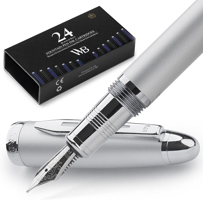 Wordsworth & Black Majesti Fountain Pen-, Luxury Case, 24K Gold Finish; 18K by WordsworthBlack