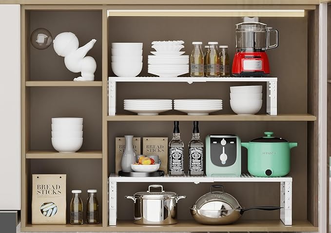 Jojocross Expandable Cabinet Shelf Organizer Storage Spice Rack Shelves - Image 5
