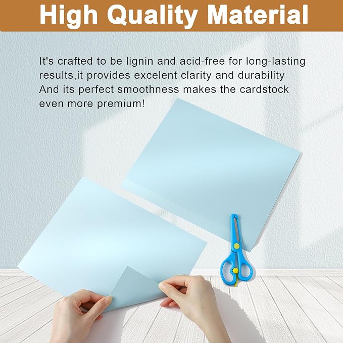 Silunkia 40 Sheets Blue Shimmer Cardstock 8.5 x 11 Metallic Paper, 75lb light - Image 4