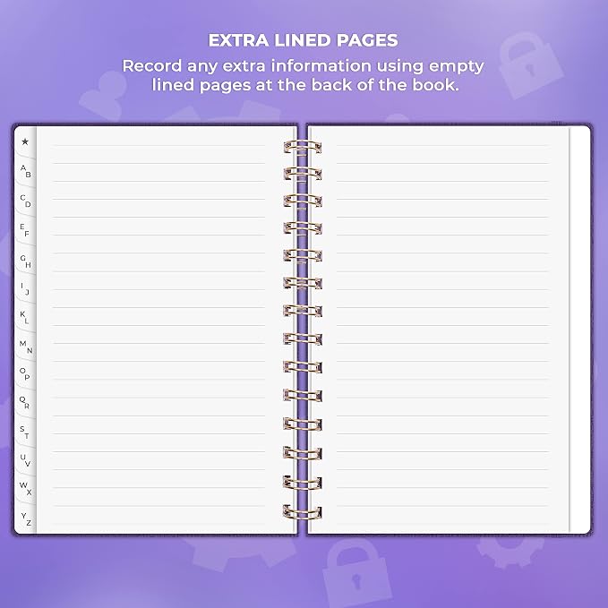 Clever Fox Password Book Spiral – Internet Address & Password Organizer - Image 6