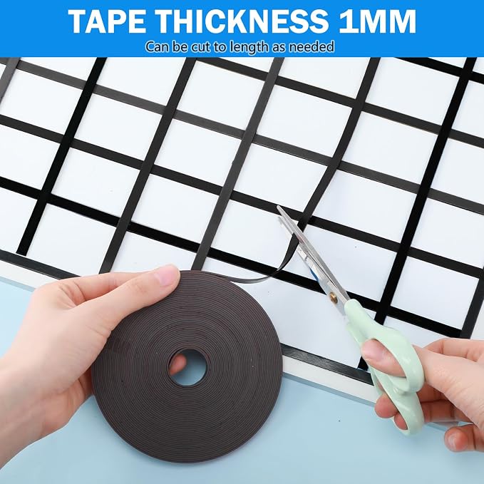 AmazingSpark Magnetic Tape Roll Thin Strips, 1/4 Inch x 33 Feet Magnetic Board - Image 7