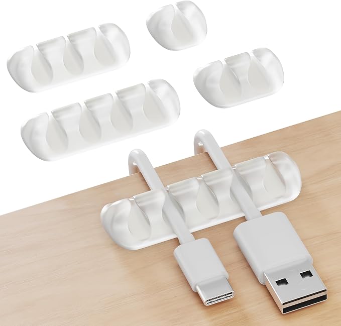 GLUIT Adhesive Desktop Cable Organizer Versatile Cord Holders Wire Clips and by GLUIT