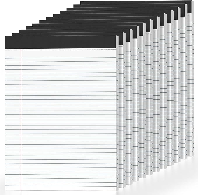 12 Pcs Legal Pads 8.5" x 11" College Ruled Note Pads 8.5 x 11.75 Inch by Nichela