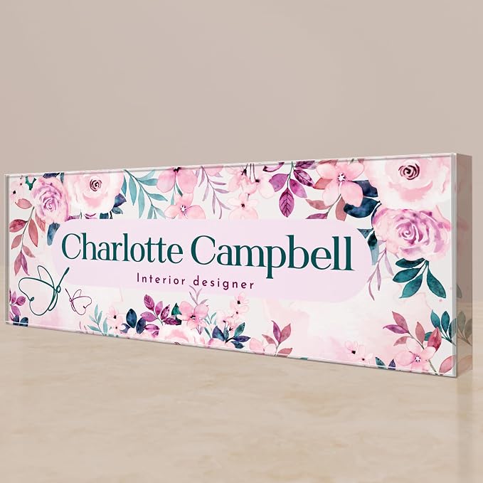 EGD Thick Clear Acrylic Desk Name Plate Personalized I Office Desk Accessories by E-GraphicDesignInc