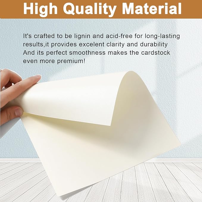 Silunkia 28 Sheets Cream Shimmer Cardstock 8.5 x 11 Off White Paper, 92lb - Image 4