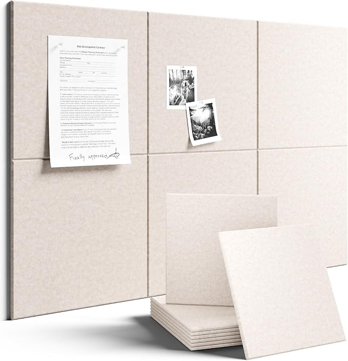 Fluxynara Large Felt Bulletin Board 36" x 24" Cork Board Alternative-6 Pack by FLUXYNARA