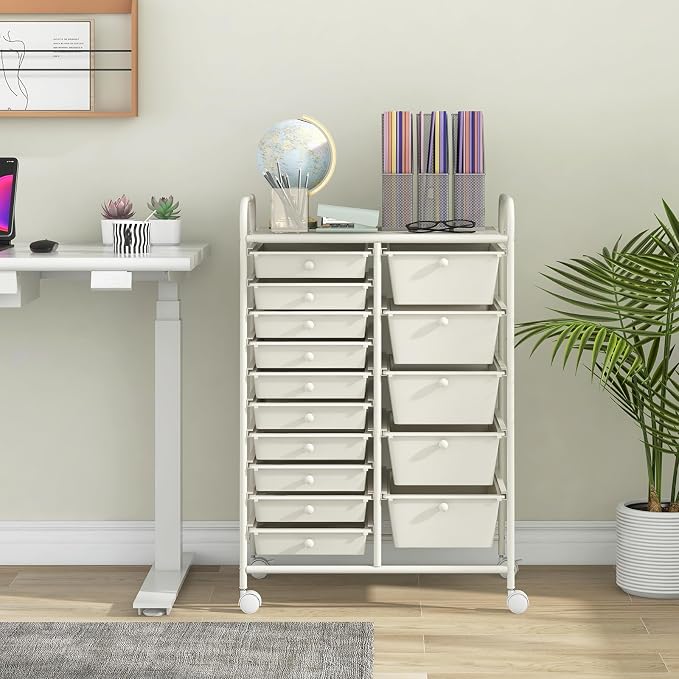 GLACER 15 Drawers Rolling Cart, Storage Cart - Image 2
