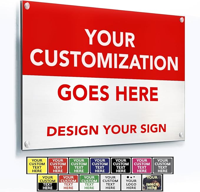 Custom Metal Business Signs, Personalized Aluminum Outdoor Signs, Waterproof by SpeedyOrders