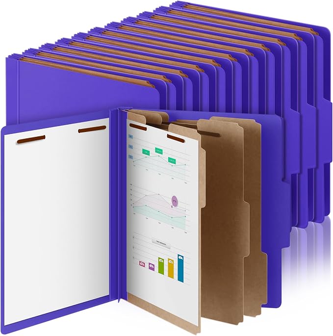Skyygemm 36 Pcs Classification Folders Letter Size, 3 Divider Pressboard File by Skyygemm