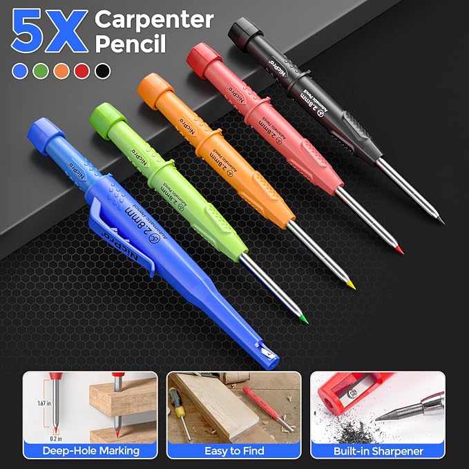 Nicpro 5 Pack CP3000 Carpenter Pencils - Image 2