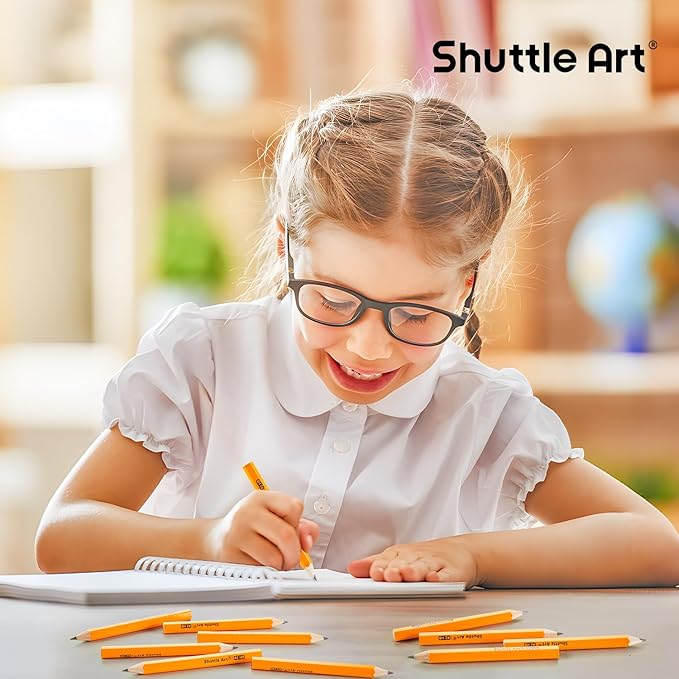 Shuttle Art 600 Pack #2 HB Mini Pencils, Wood-cased, Pre-sharpened - Image 7