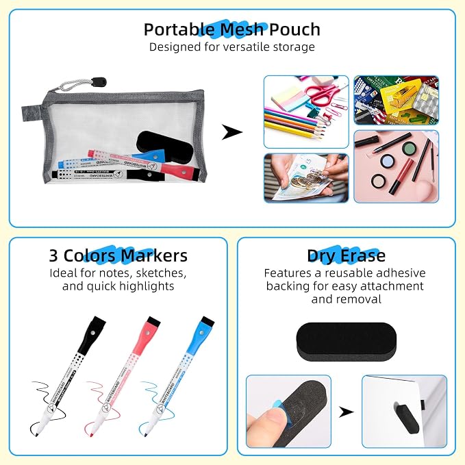 AGM Portable White Board Dry Erase Notebook, Small Travel Dry Erase Board - Image 7