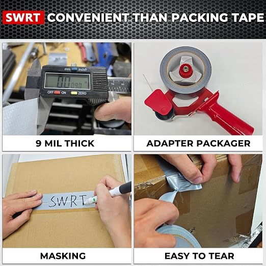 SWRT 24-Pack 9 Mil Silver Heavy Duty Duct Tape Strong Adhesive, 2 Inch x 720 Yd - Image 7