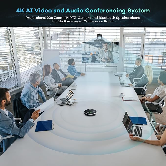 TONGVEO 4K PTZ Conference Room Camera System AI Auto-Tracking 20x Zoom 4K PTZ - Image 5