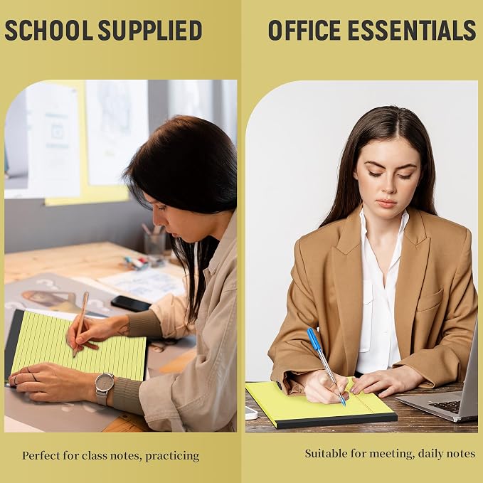 Legal Pads 8.5 x 11, 3 Pack Yellow Note Pads 8.5 x 11 Writing Pads Perforated - Image 7