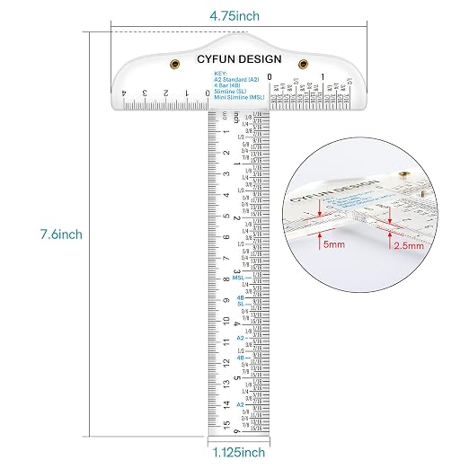 9 Pack 6 Inches Acrylic Clear T-Square Ruler, T Square Ruler, Transparent - Image 3