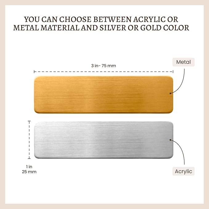 Custom Engraved ID Name Tag Badges Identification Personalized - Image 6