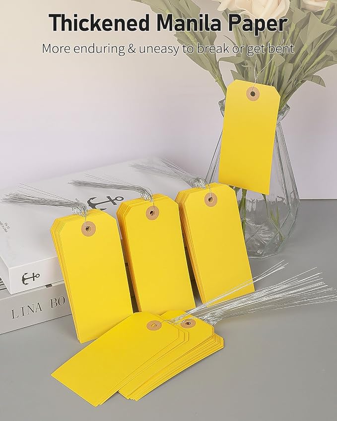 Uniclife 100 Pcs Yellow Blank Shipping Tags - Image 3