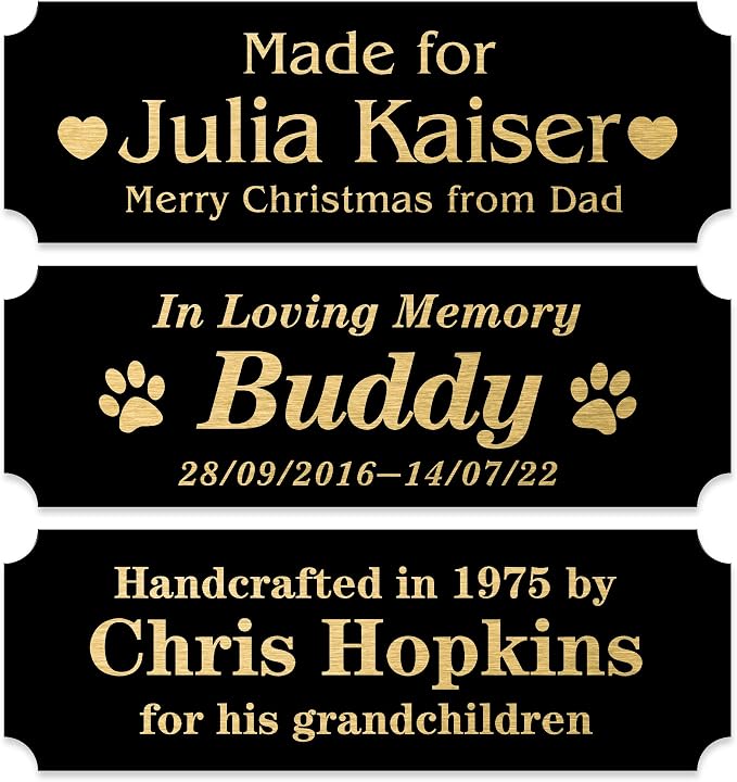 Personalized Name Plates, Trophy Plates Engraved, Custom Name Plate by Caramel