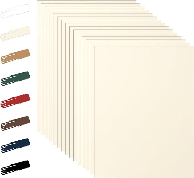 28 Sheets Cream Cardstock 8.5 x 11 Ivory Paper, 250gsm/92lb Premium Off White by Guakicae