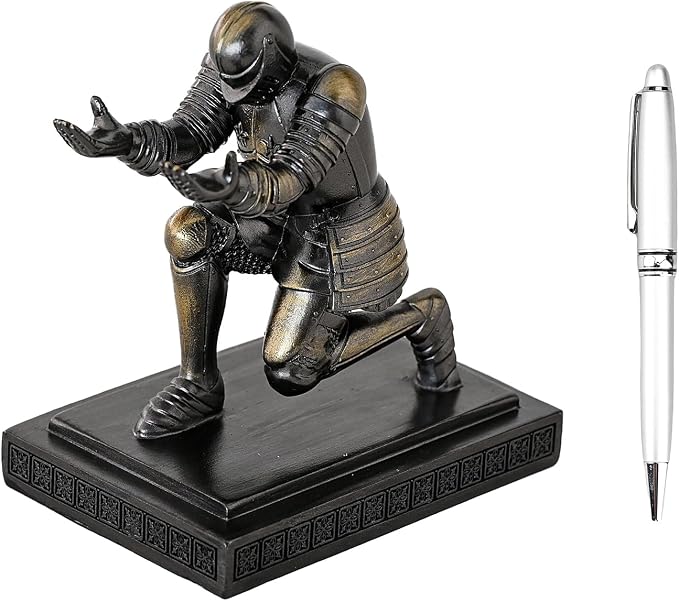 Amoysanli Executive Knight Pen Holder Decorative Resin Pen Holders - Image 2