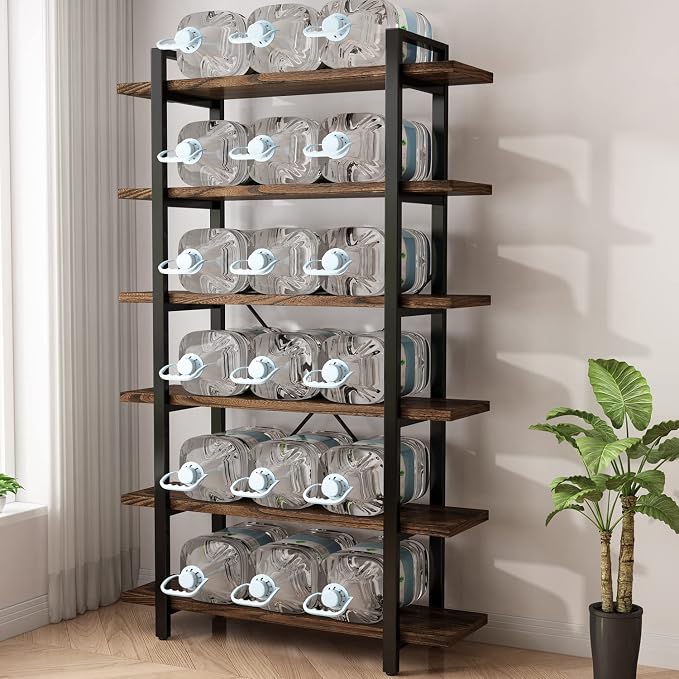 AY-AOYUAN Solid Wood Bookcase and Book Shelves Wood and Metal Shelving Unit 6 - Image 4
