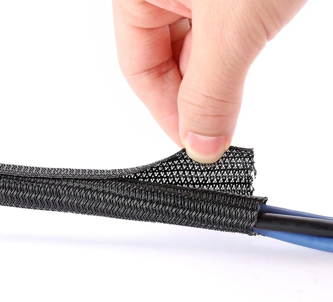 QCSIW 1/4" x 100ft Black Cable Sleeve Protector - Image 4