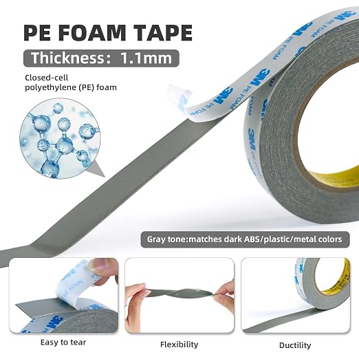 3M Double Sided Foam Tape 0.39in x 20Ft Removable No Damge Double Sided Wall - Image 2