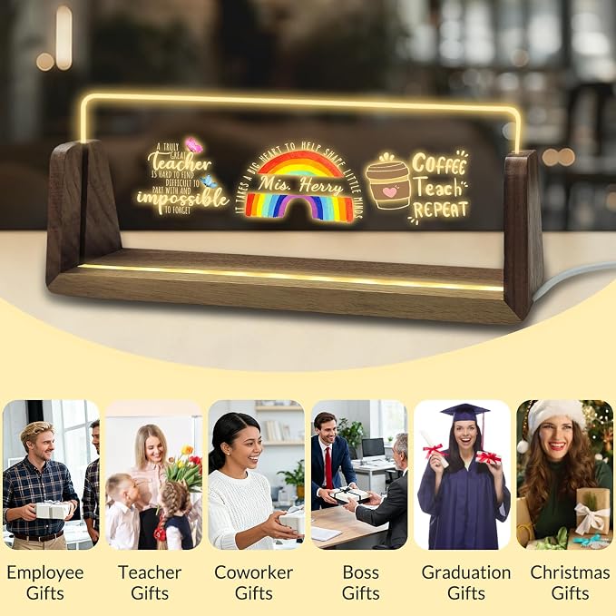 Desk Name Plate Personalized Custom Light Up Acrylic Plaque - Image 6