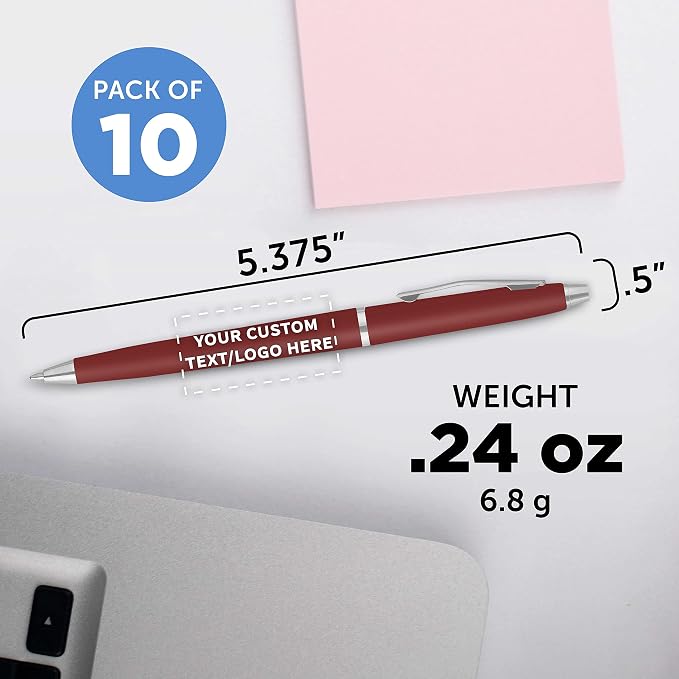 DISCOUNT PROMOS Custom Langham Ballpoint Pens Set of 50, Personalized Bulk Pack - Image 5