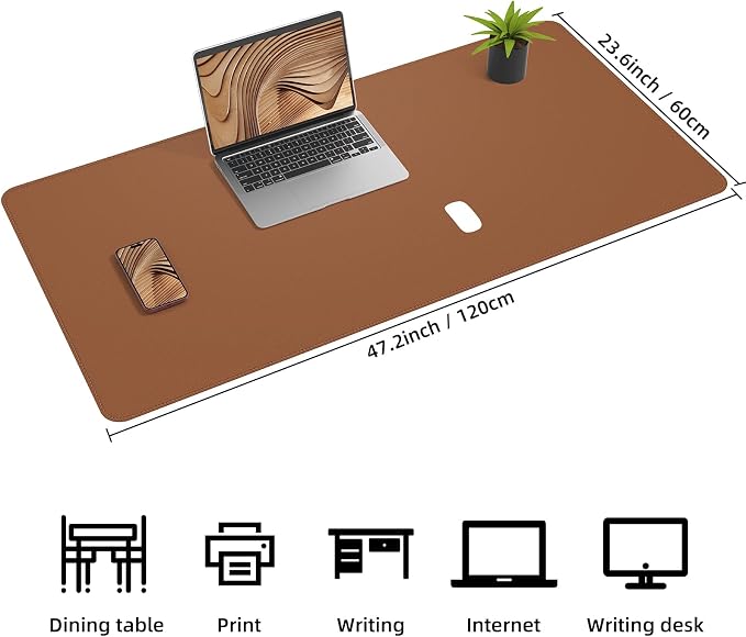 Leather Desk pad Protector, Large Desk mat - Image 2